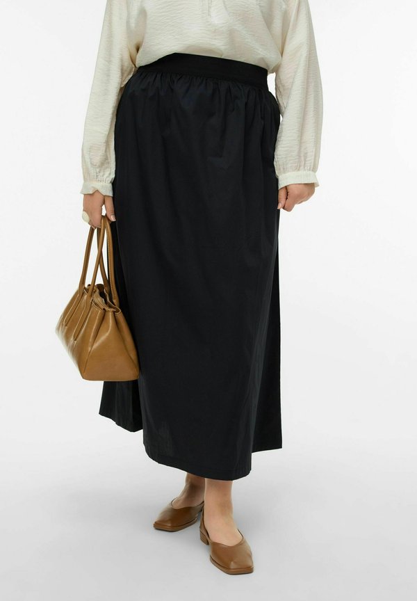 Vero Moda Curve A-line VMCCILLA High waist Long - Maxi skirt - black