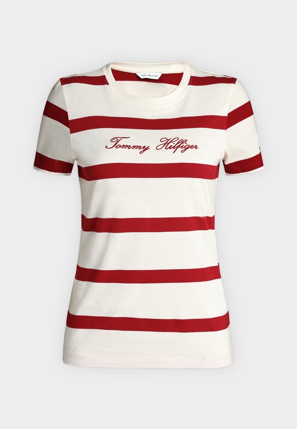 Tommy Hilfiger SCRIPT  - Print T-shirt - ivory/red
