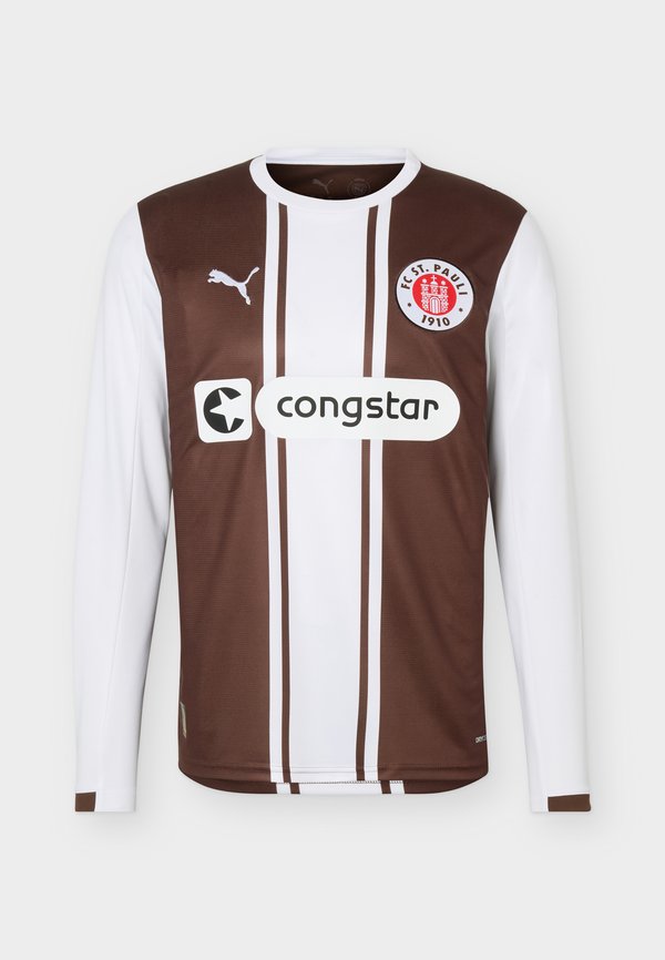 Puma FC ST PAULI LONG SLEEVE - Club wear - espresso brown/white