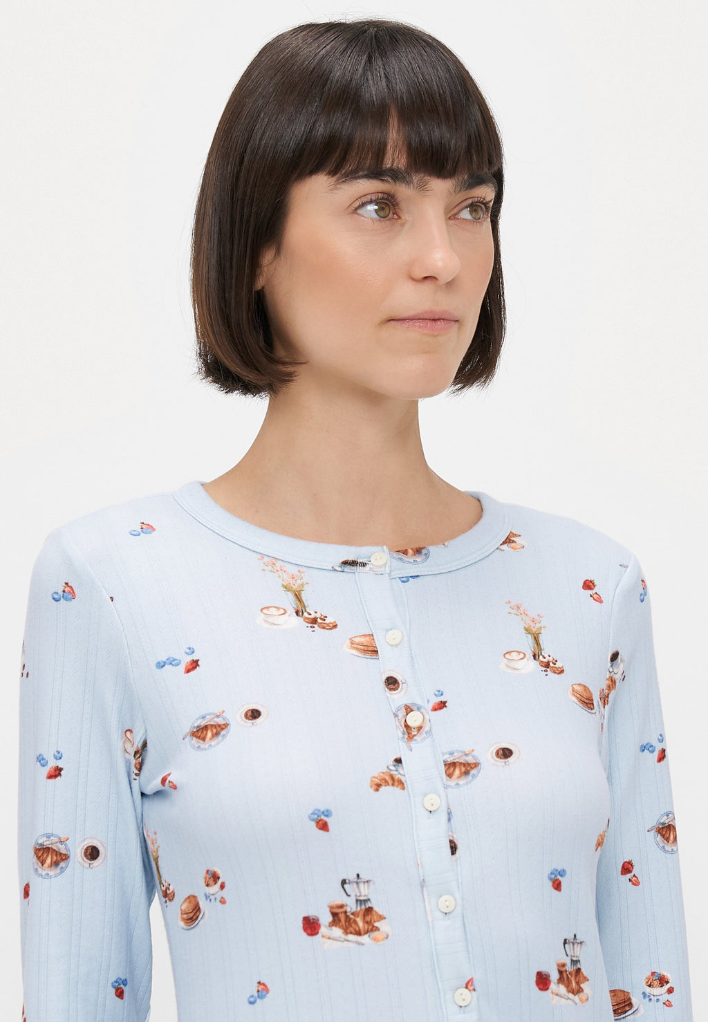 Abercrombie & Fitch POINTELLE LONG SLEEVE SHIRT