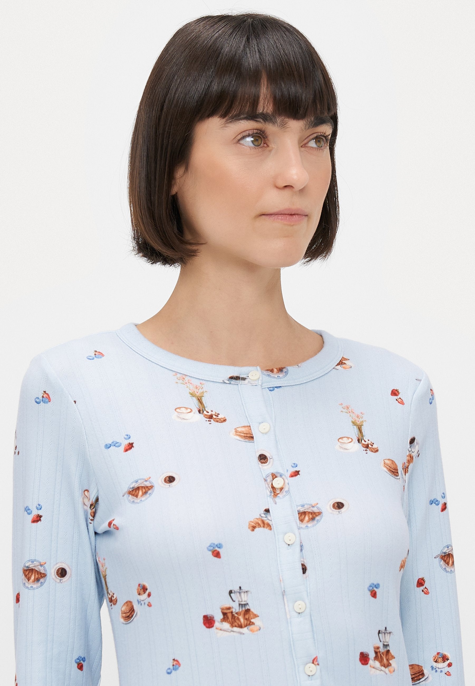 Abercrombie & Fitch POINTELLE LONG SLEEVE SHIRT