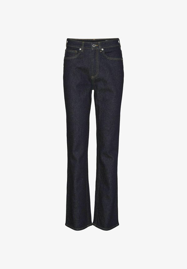 Vero Moda Wide-fit VMTESSA High rise Straight Fit - Straight leg jeans - dark blue denim