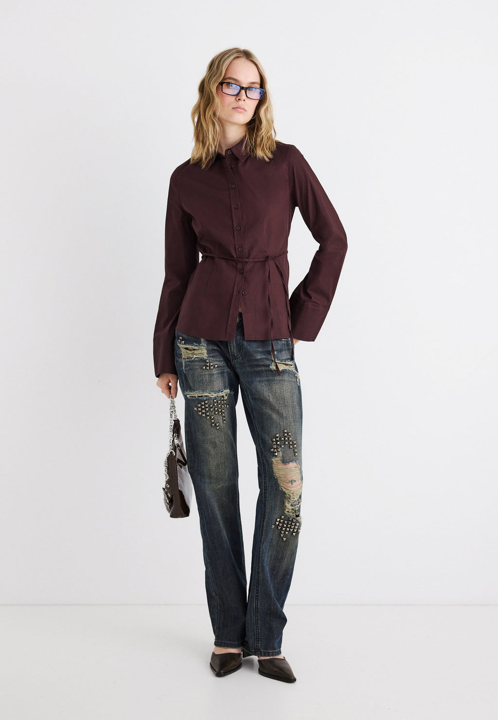 Gina Tricot SHAPED TIE BLOUSE
