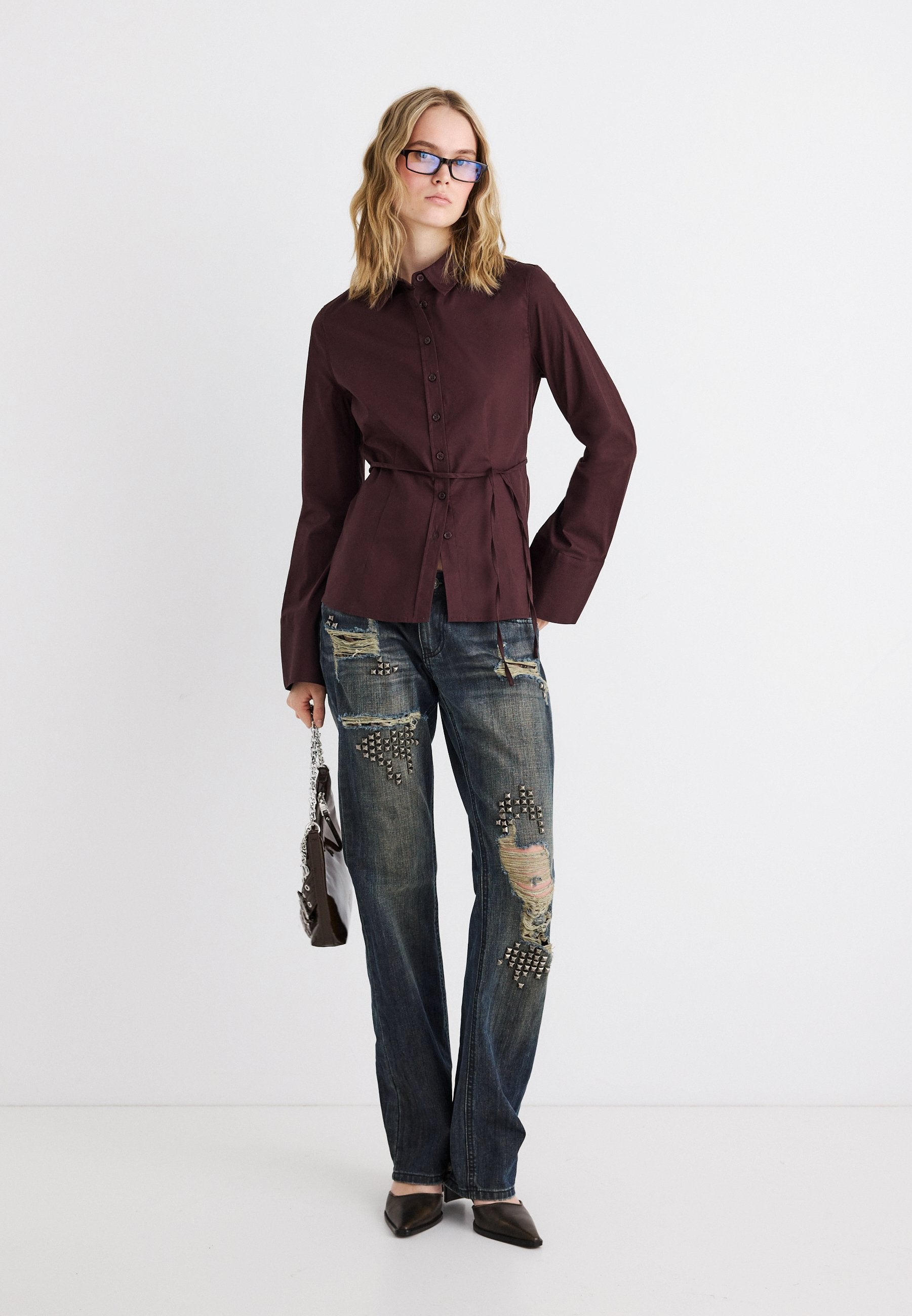 Gina Tricot SHAPED TIE BLOUSE