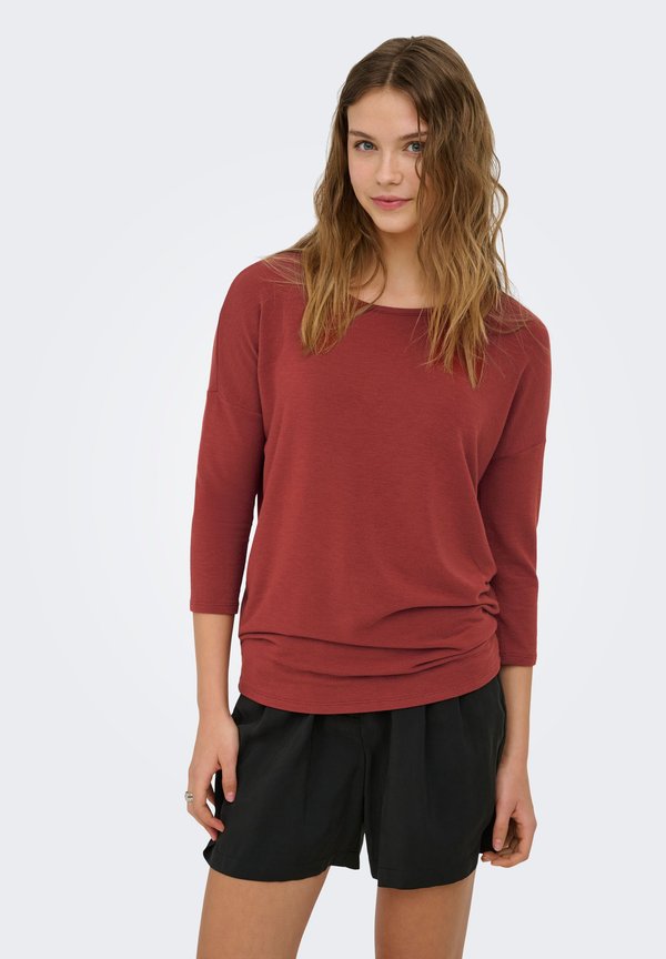 ONLY ONLGLAMOUR 3/4 TOP JRS NOOS - Long sleeved top - henna