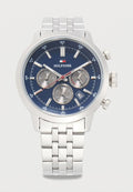 Tommy Hilfiger KENT - Chronograph watch - silver-coloured/blue