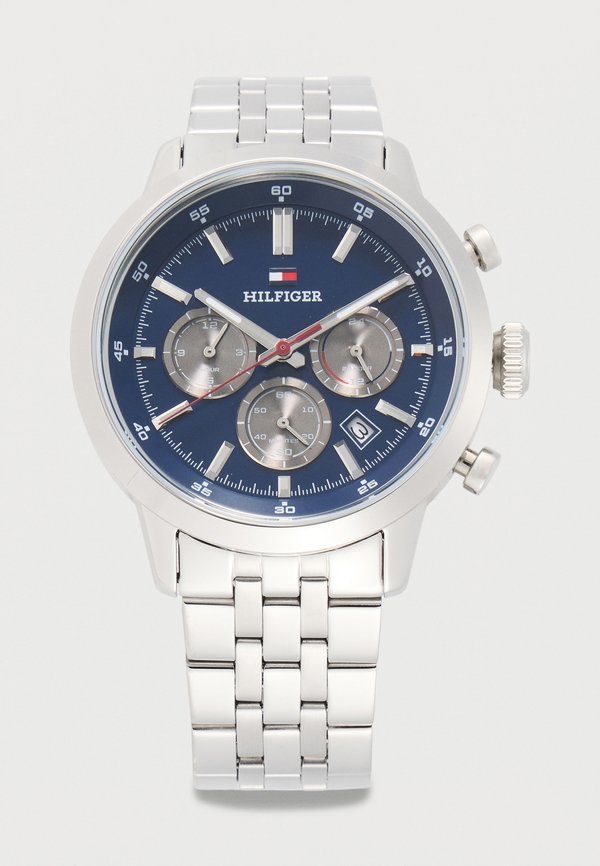 Tommy Hilfiger KENT - Chronograph watch - silver-coloured/blue
