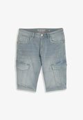 TOM TAILOR TTMARVIN STRAIGHT FIT - Denim shorts - light stone blue grey denim