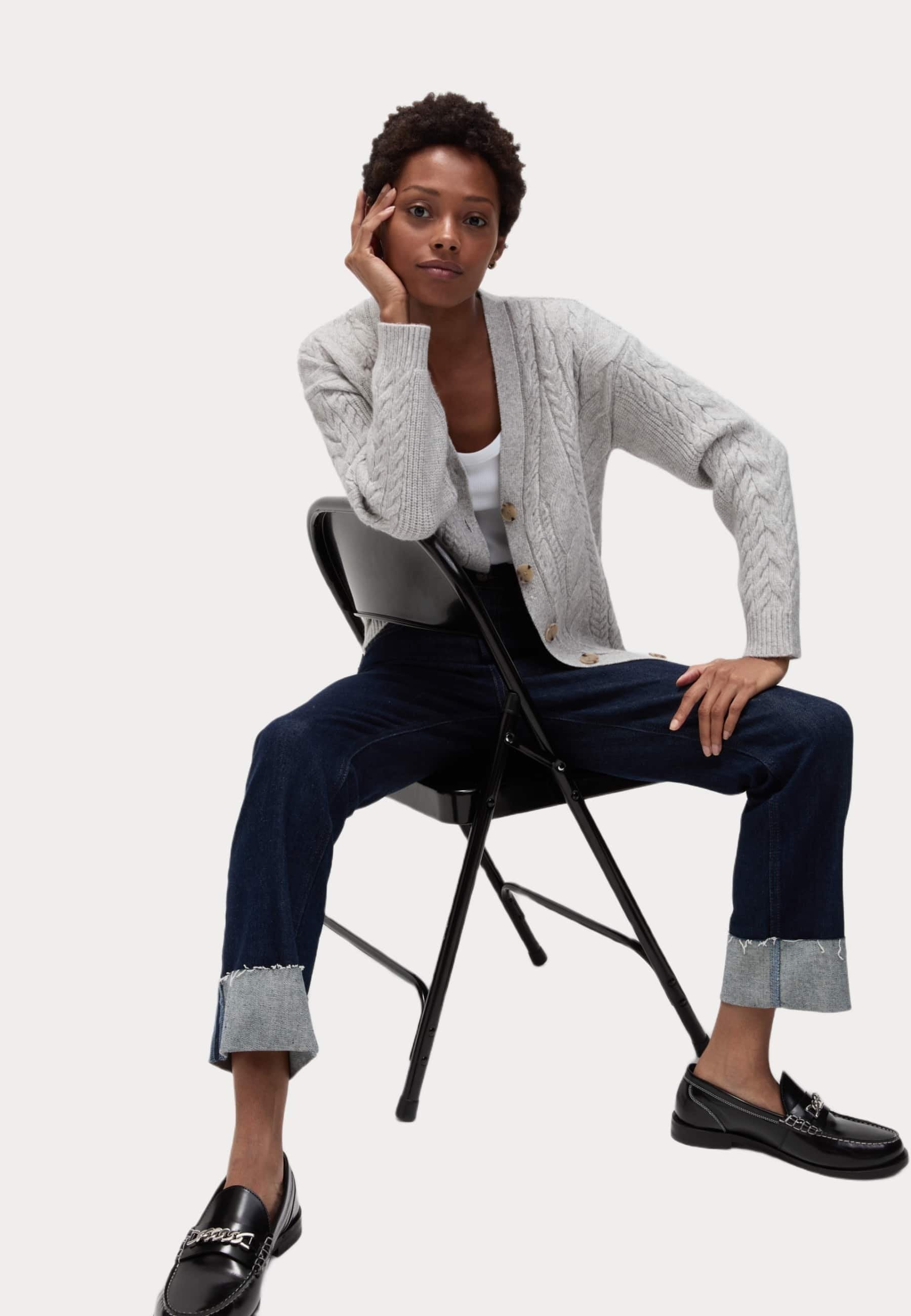 Marks & Spencer TEXTURED V-NECK RELAXED FIT