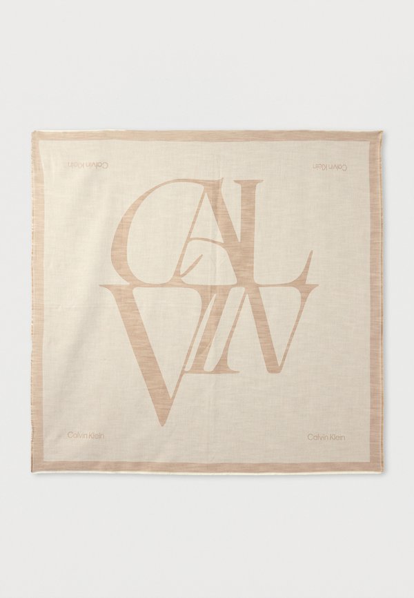 Calvin Klein CHAMBRAY SQUARE UNISEX - Foulard - desert taupe