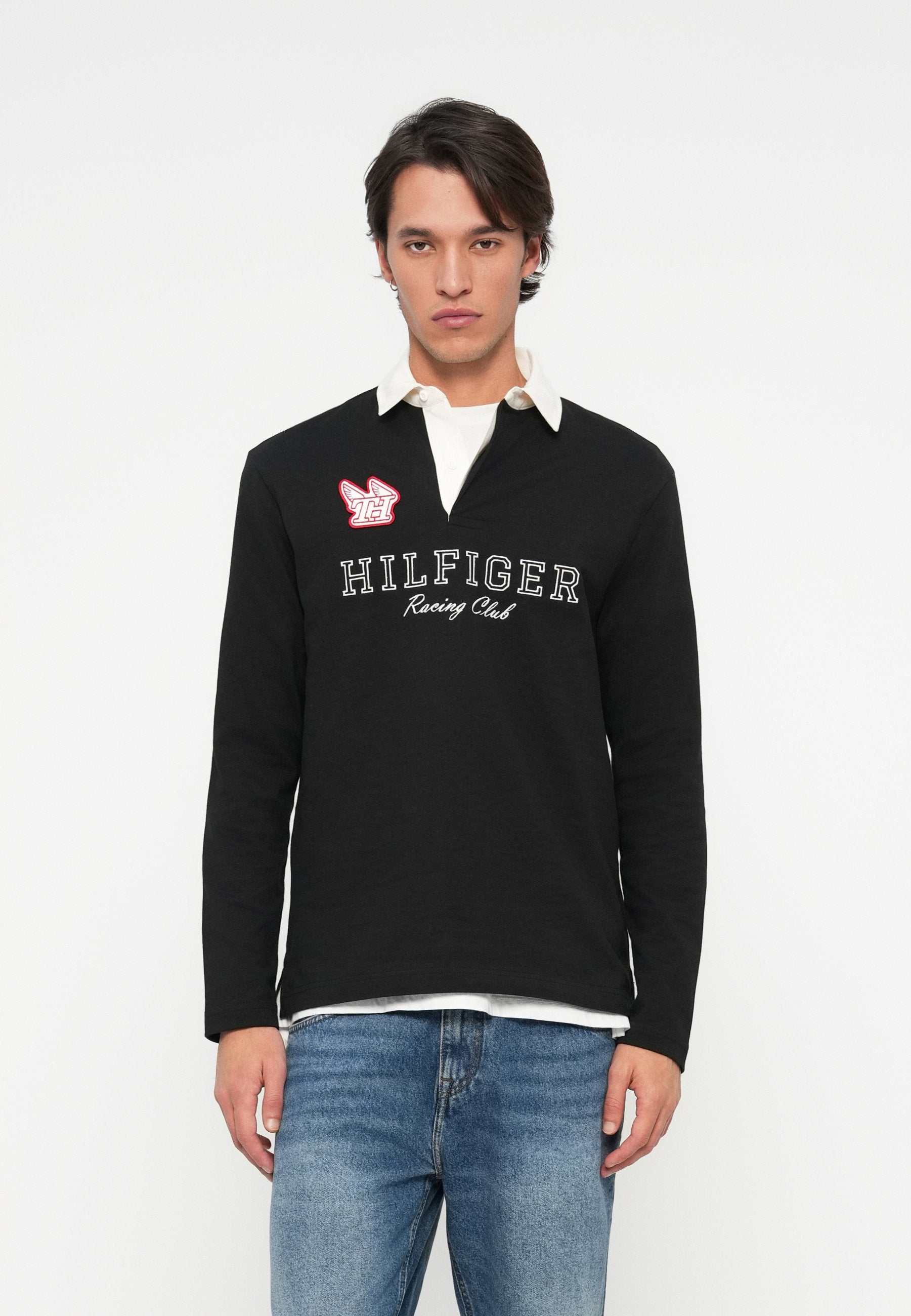 LOGO APPLIQUÉ RELAXED RUGBY POLO SHIRT Media 3