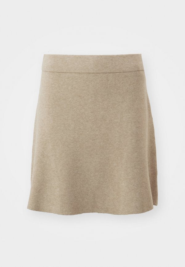 Vero Moda VMGOLD SKATER SKIRT - Mini skirt - silver-coloured mink melange