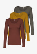 ONLY 3 PACK - Long sleeved top - mix 3 bh gy ka