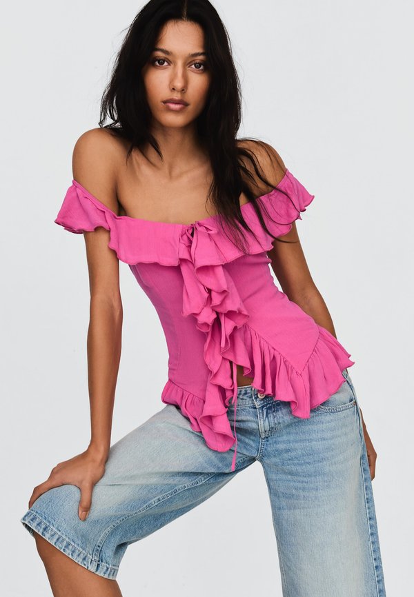 Bershka BLOUSE - Blouse - pink