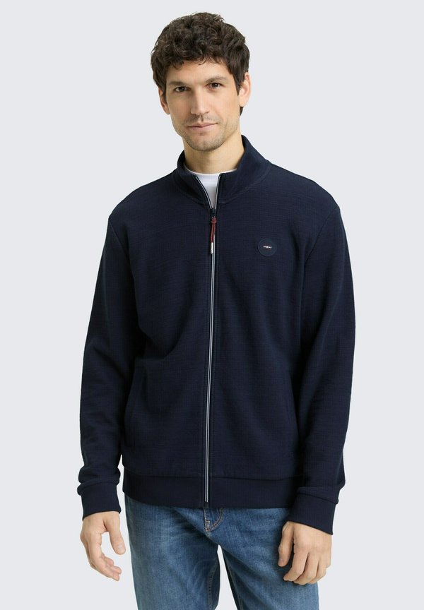 TOM TAILOR MIT LOGO-BADGE - Zip-up sweatshirt - sky captain blue