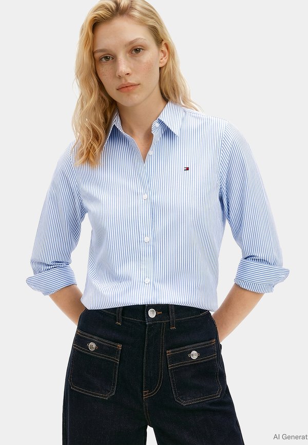 Tommy Hilfiger REGULAR CLASSIC SHIRT - Button-down blouse - blue