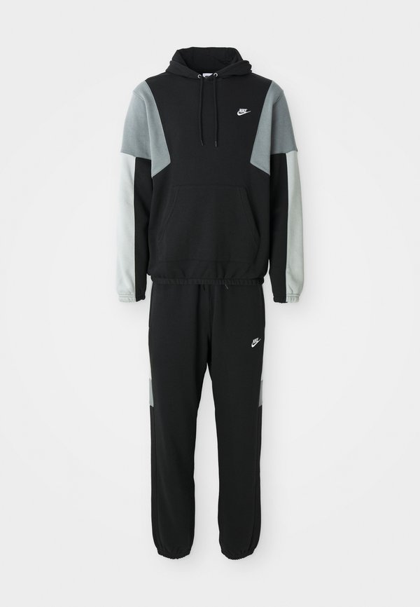 Nike Sportswear M NK CLUB FLEECE HDED TRACK GX SET - Tracksuit - black/light smoke grey/smoke grey/white