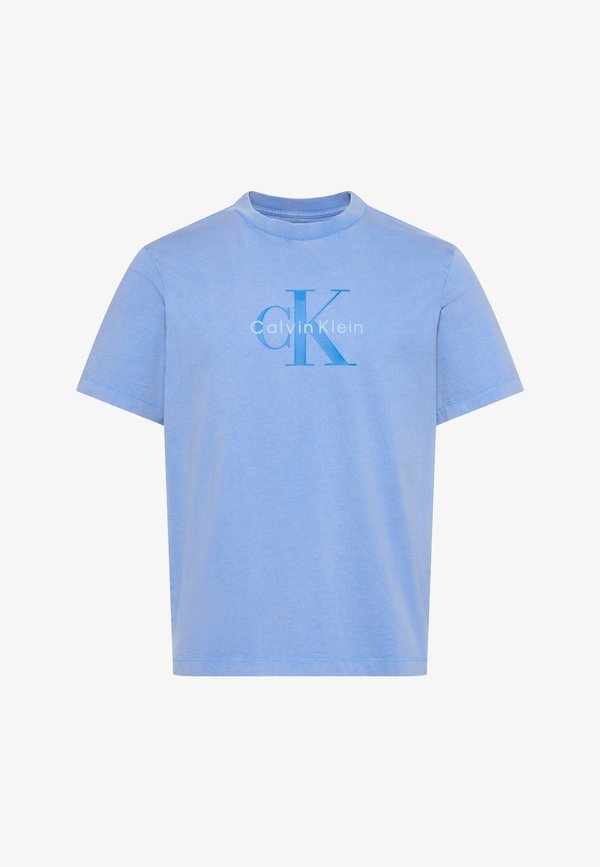 Calvin Klein Jeans SS 20S ACID WASH MONOLOGO GRAPHI - Print T-shirt - marina