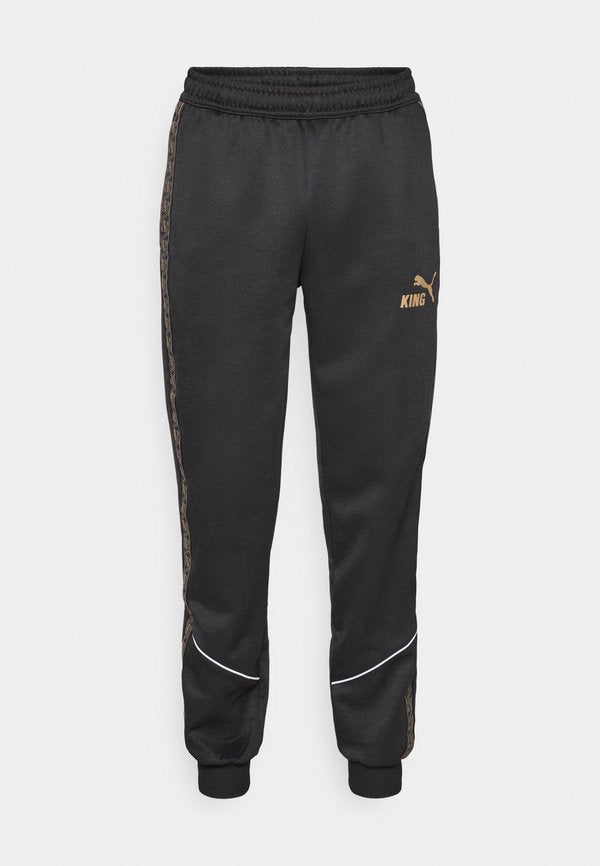 Puma Tracksuit bottoms - black/matte gold-coloured/white
