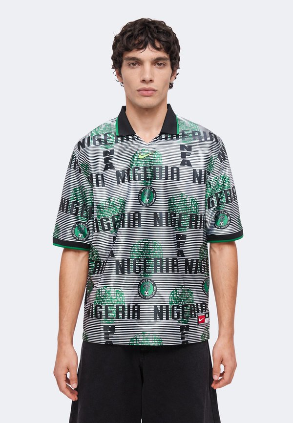 Nike Performance NIGERIA ENERGY  - Sports T-shirt - white/black/pine green/electric green