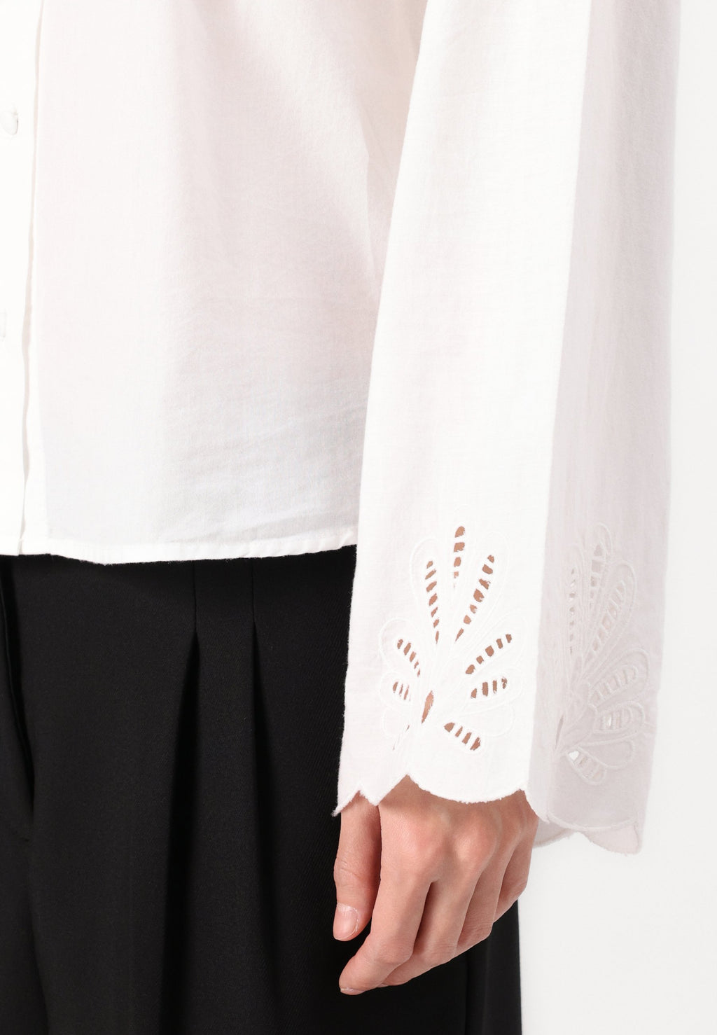Selected Long sleeved Broderie Anglaise