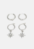 Jack & Jones JACAMOS EARRINGS UNISEX 2 PACK - Earrings - silver-coloured