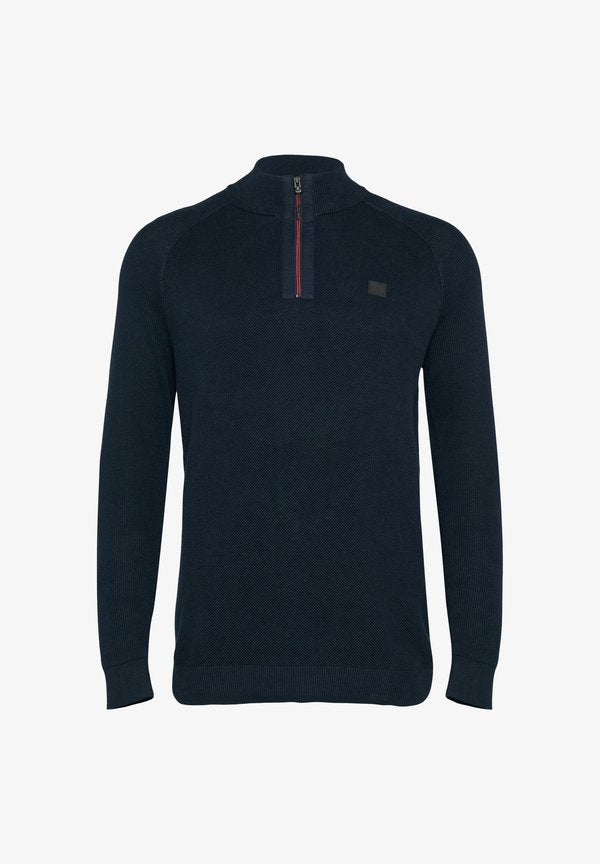 s.Oliver MIT HOCHGESCHLOSSENEM KRAGEN - Jumper - navy