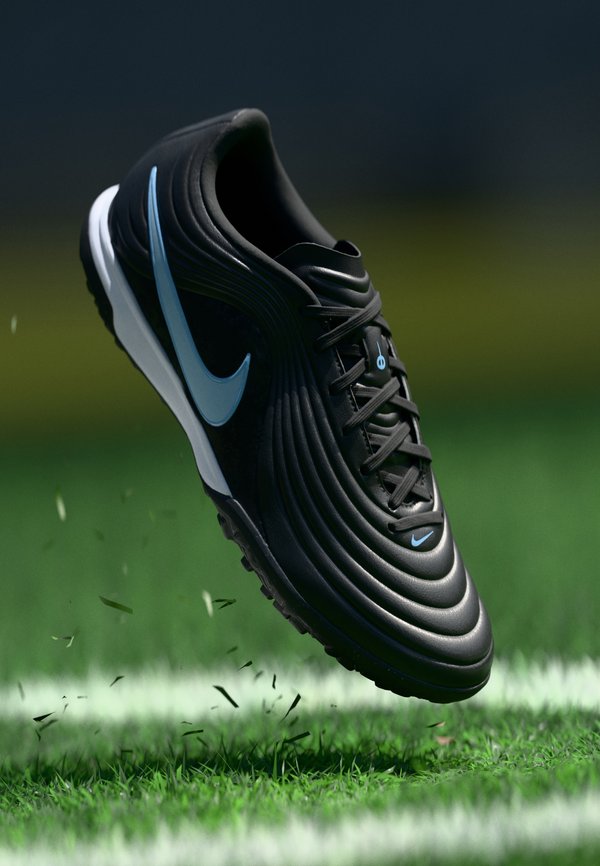 Nike Performance TIEMPO MAESTRO ACADEMY TF UNISEX - Turf football boots - black/ice blue