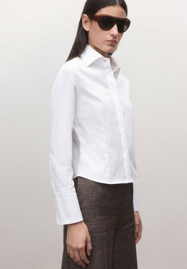 Mango Button-down blouse - white
