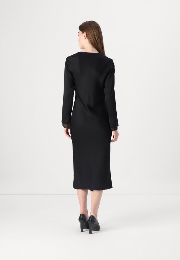Calvin Klein SHEER PANEL SHIFT MIDI DRESS