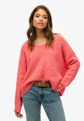 Superdry & Co V NECK - Jumper - coral red twist