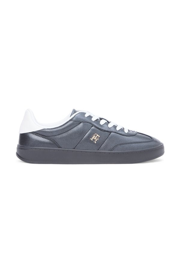Tommy Hilfiger TH MONOGRAM METALLIC TRAINERS WITH LEATHER