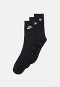 Nike Sportswear EVERYDAY ESSENTIAL CREW UNISEX 3 PACK - Sports socks - black/white