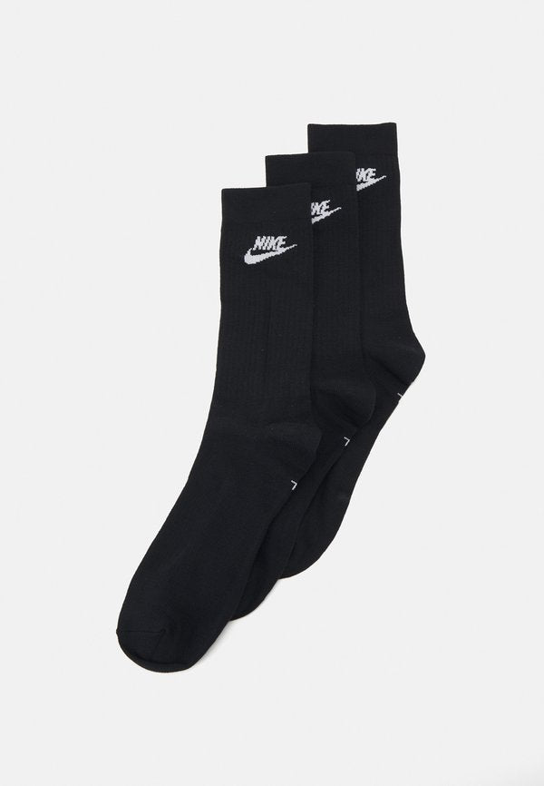 Nike Sportswear EVERYDAY ESSENTIAL CREW UNISEX 3 PACK - Sports socks - black/white