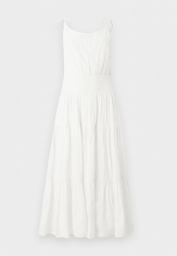 Tommy Hilfiger SMOCK TIE MIDI DRESS - Day dress - ecru