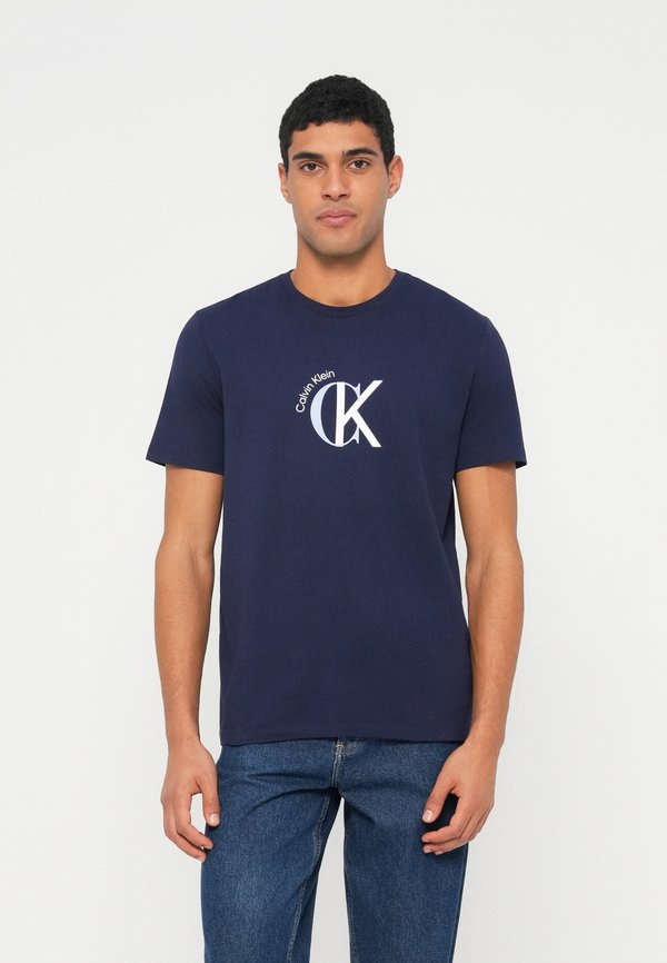 Calvin Klein Jeans GRAPHIC - Print T-shirt - maritime blue