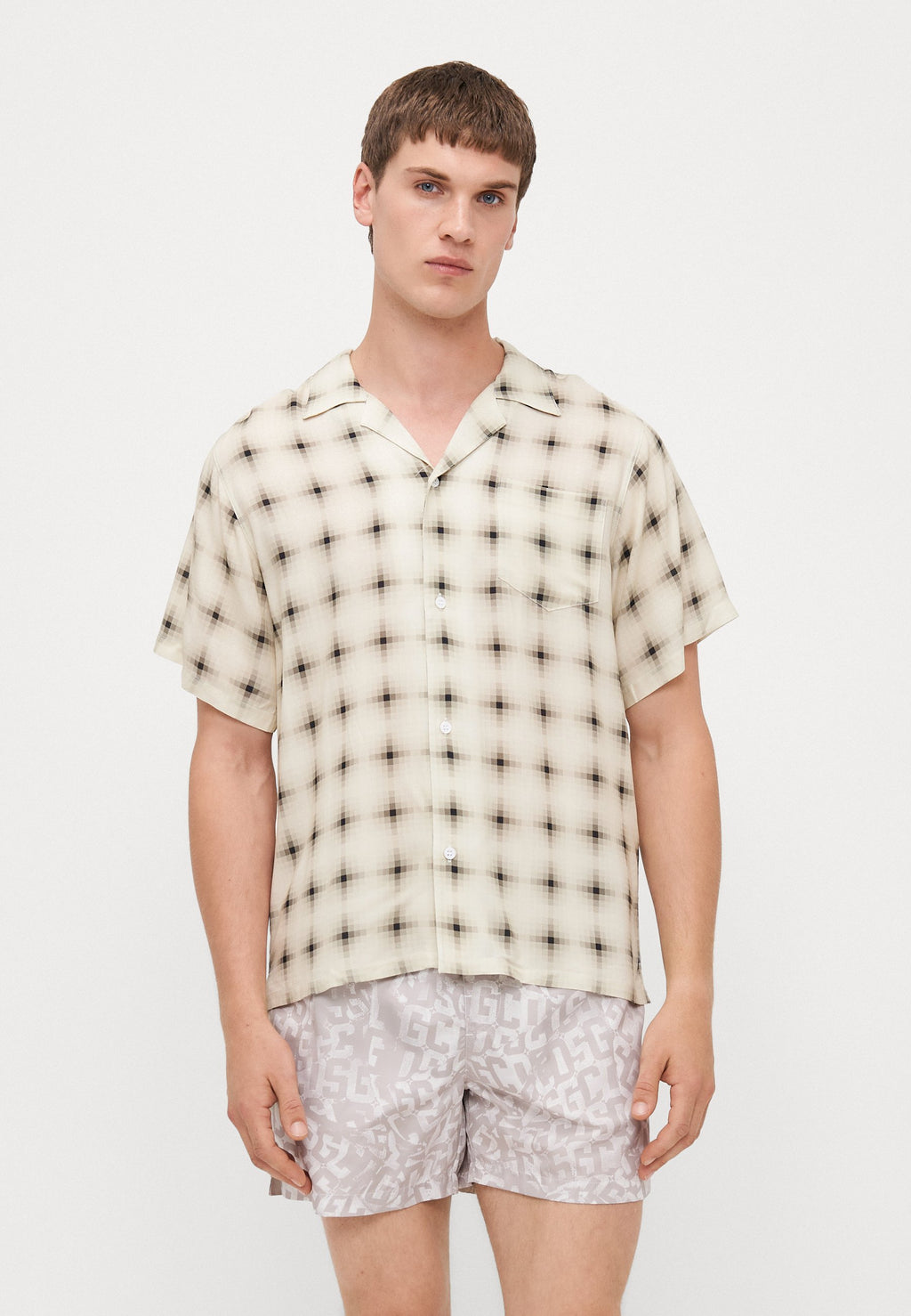 Bather DIGI CAMO GEOMETRIC PRINTED CAMP SHIRTS