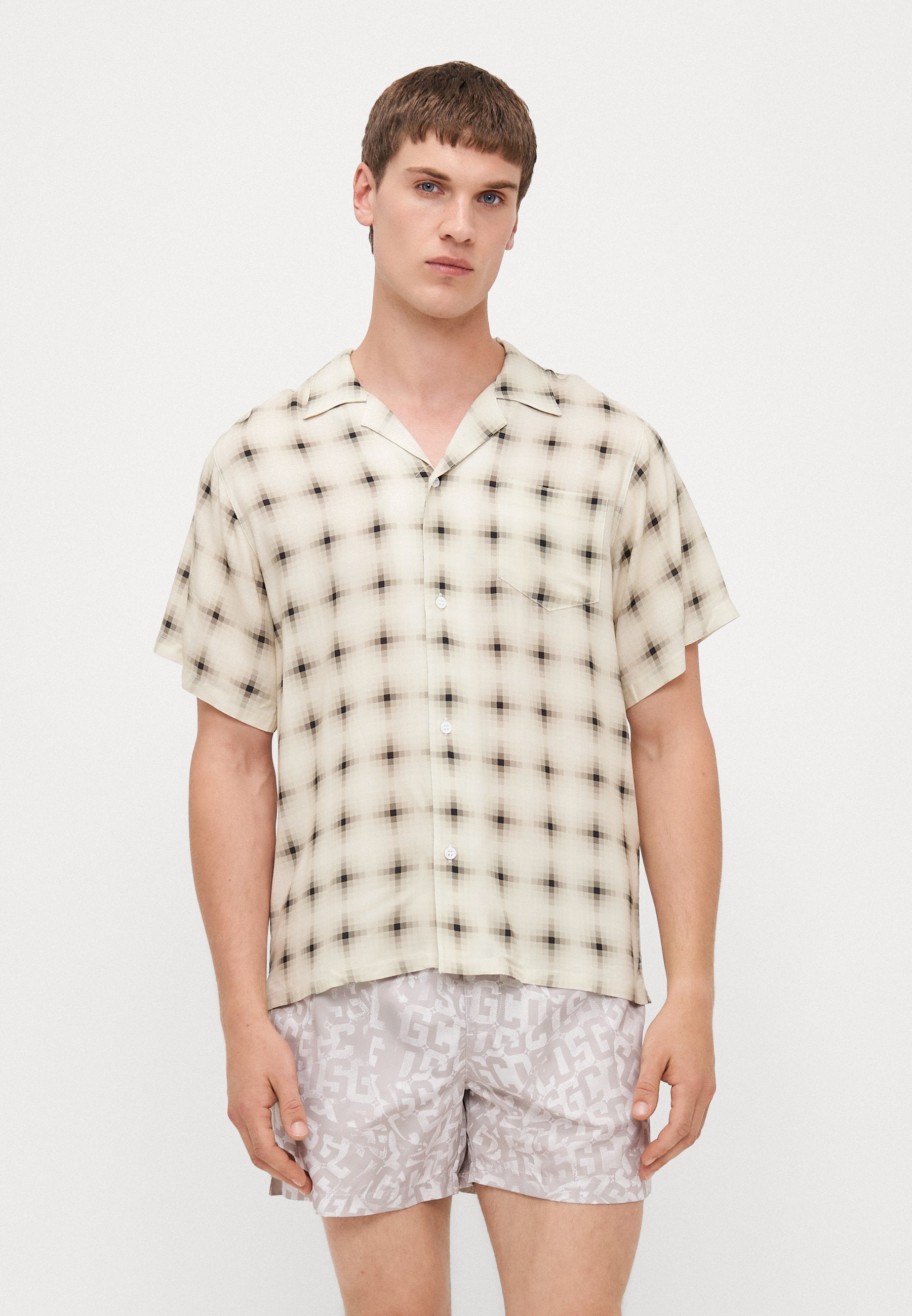 Bather DIGI CAMO GEOMETRIC PRINTED CAMP SHIRTS