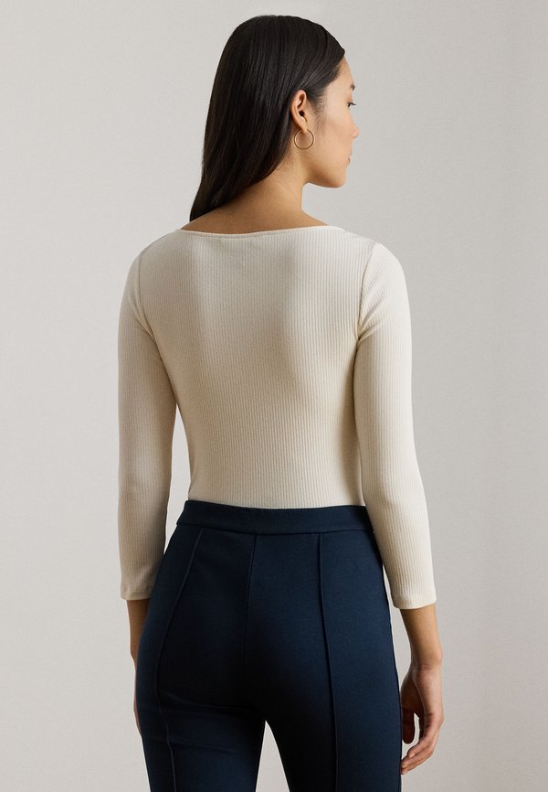 Lauren Ralph Lauren RIB-KNIT COTTON-BLEND BOATNECK TEE