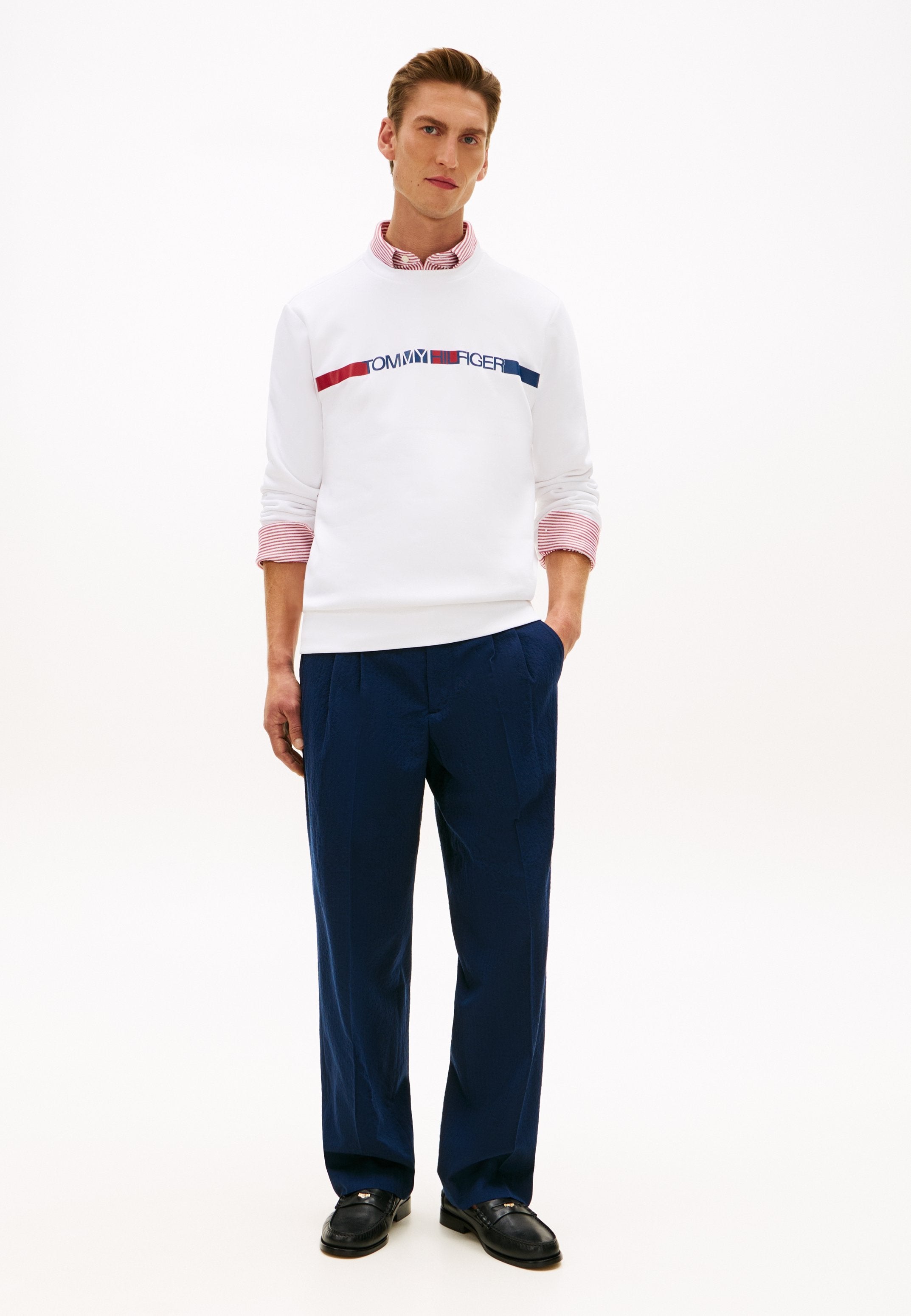 LOGO STRIPE FRENCH TERRY SWEATSHIRT Media 2