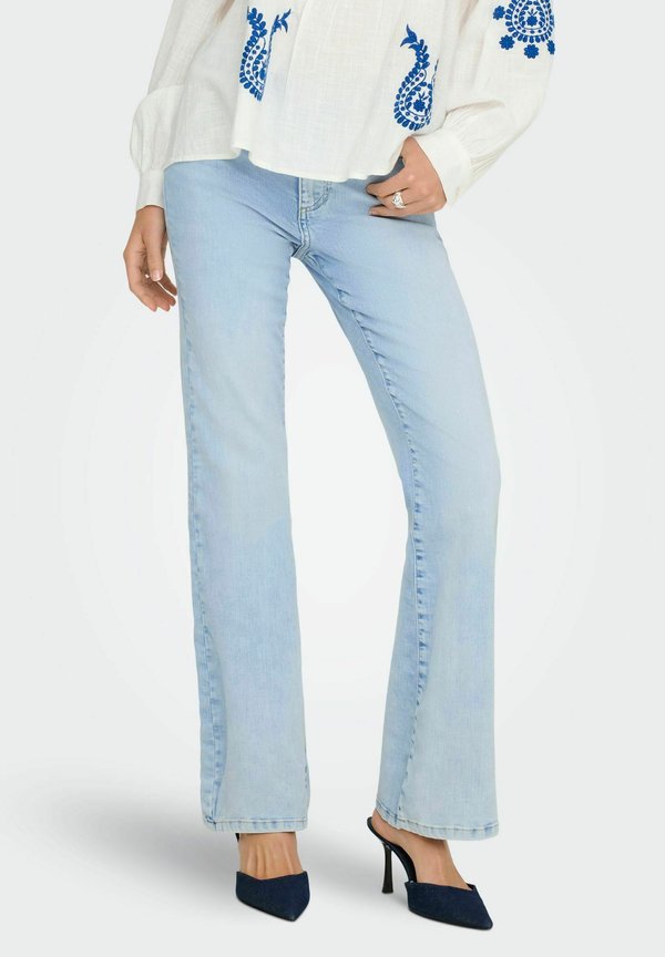 ONLY ONLWAUW High waist Flared Fit - Flared Jeans - light blue bleached denim