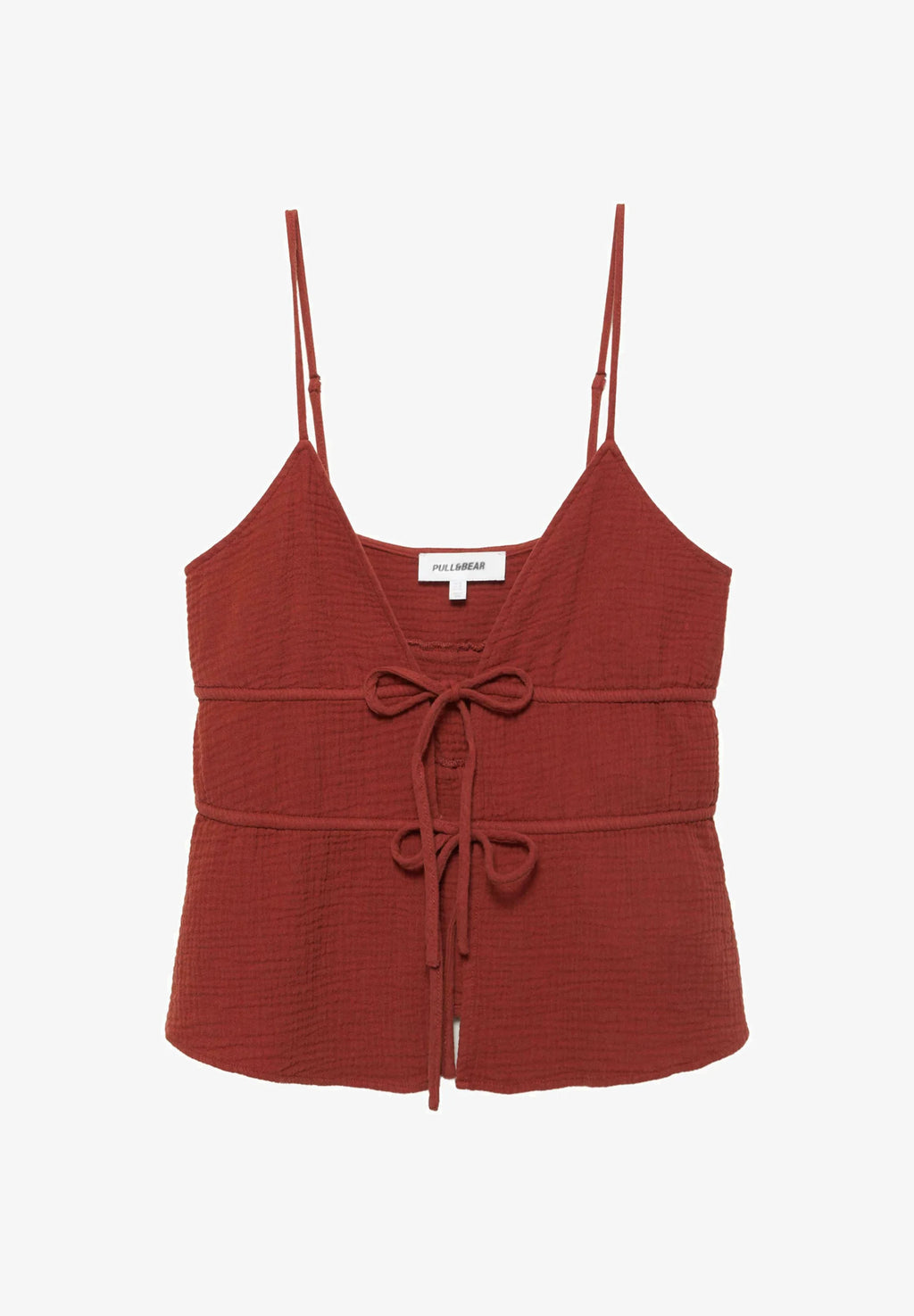 PULL&BEAR TEXTURED STRAPPY - TOP - Top - red