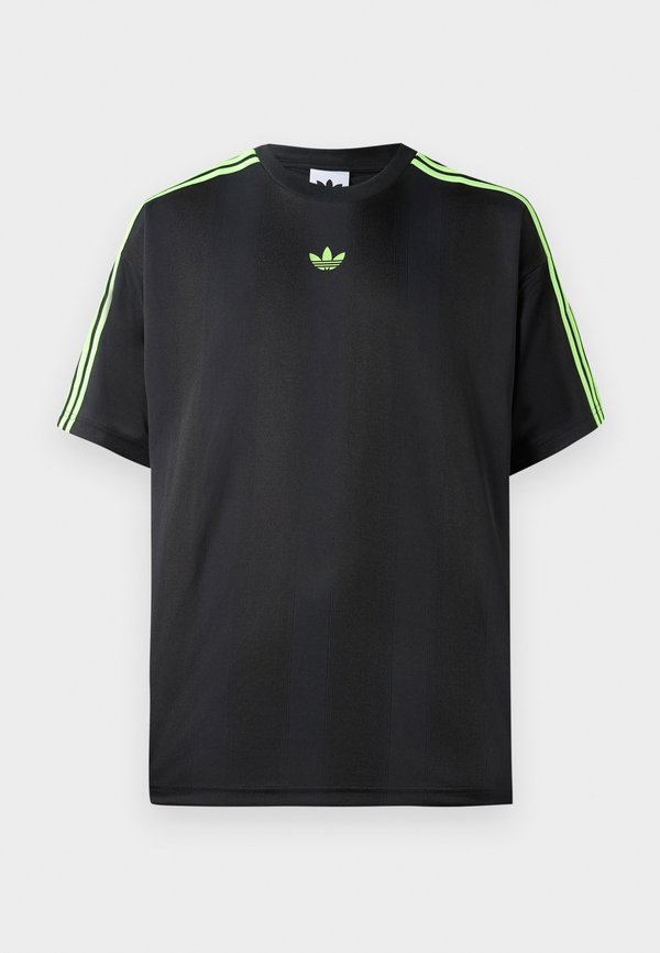 adidas Originals JACQUARD JERSEY - Print T-shirt - black/signal green