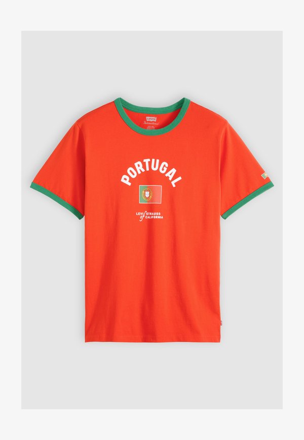 Levi's® FOOTBALL RINGER - Print T-shirt - orange