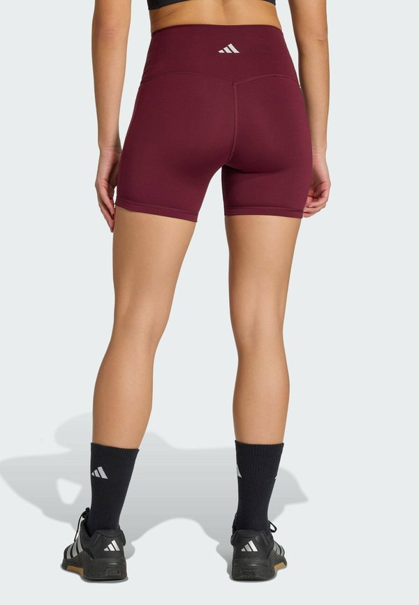 adidas Performance 3 STRIPES STUDIO ALL ME BOOTY SHORT LEGGINGS - Leggings - maroon