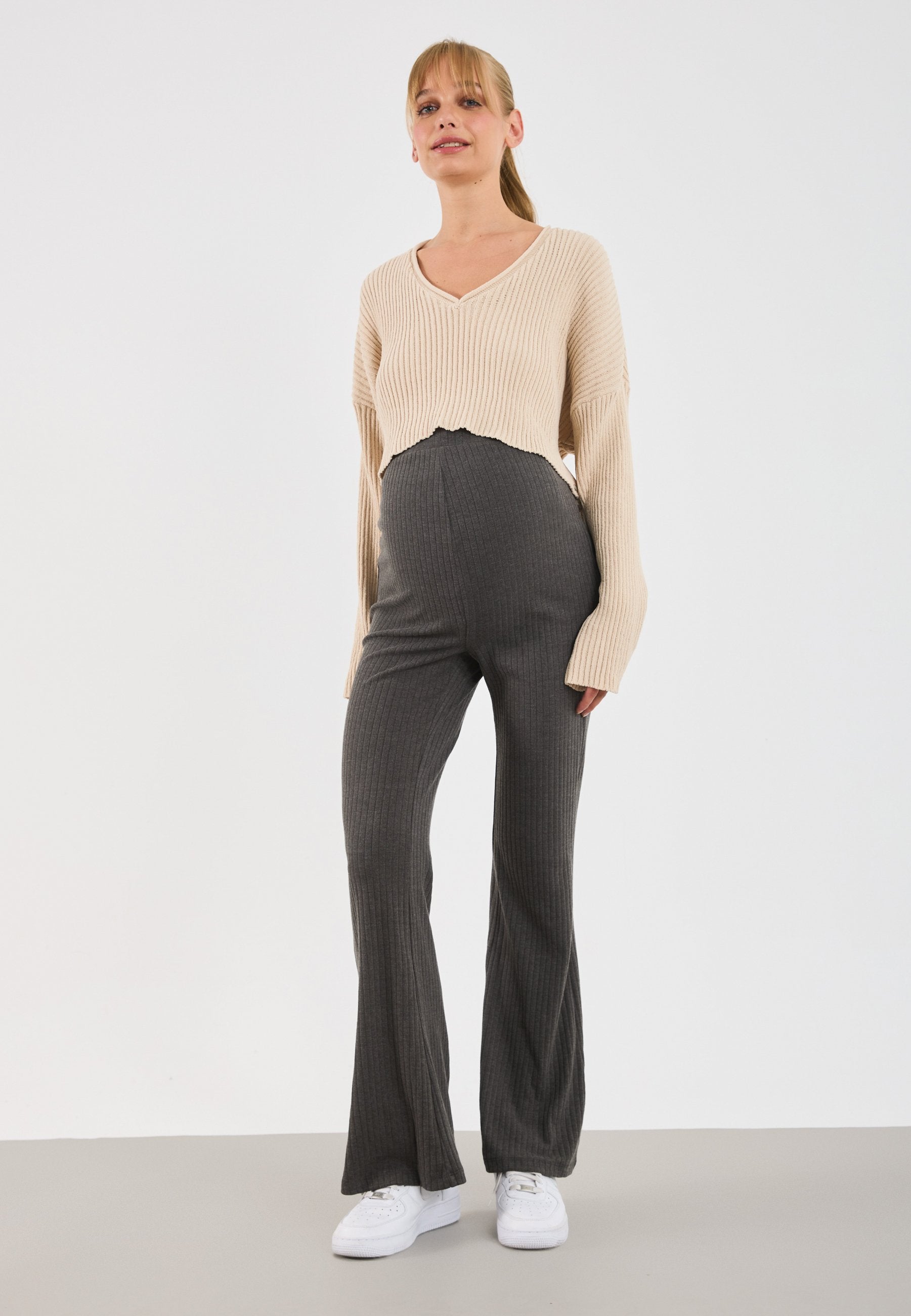 Anna Field MAMA RIB FLARED LEGGINGS