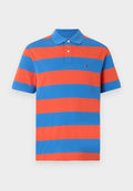 Tommy Hilfiger BLOCK STRIPE - Polo shirt - brilliant orange/blue orbit