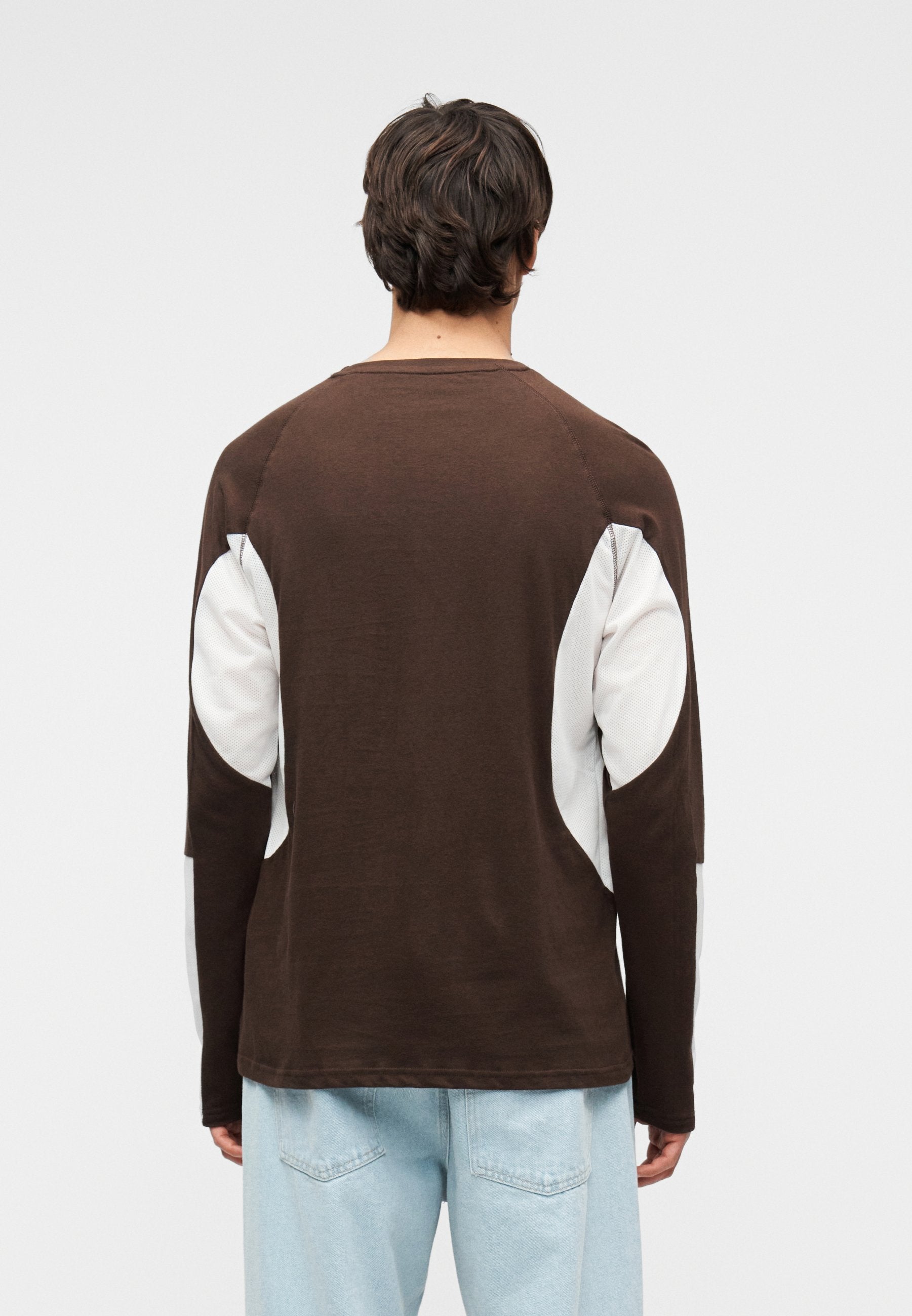 YOURTURN REGULAR FIT GRAPHIC & MESH COMBO LONG SLEEVED