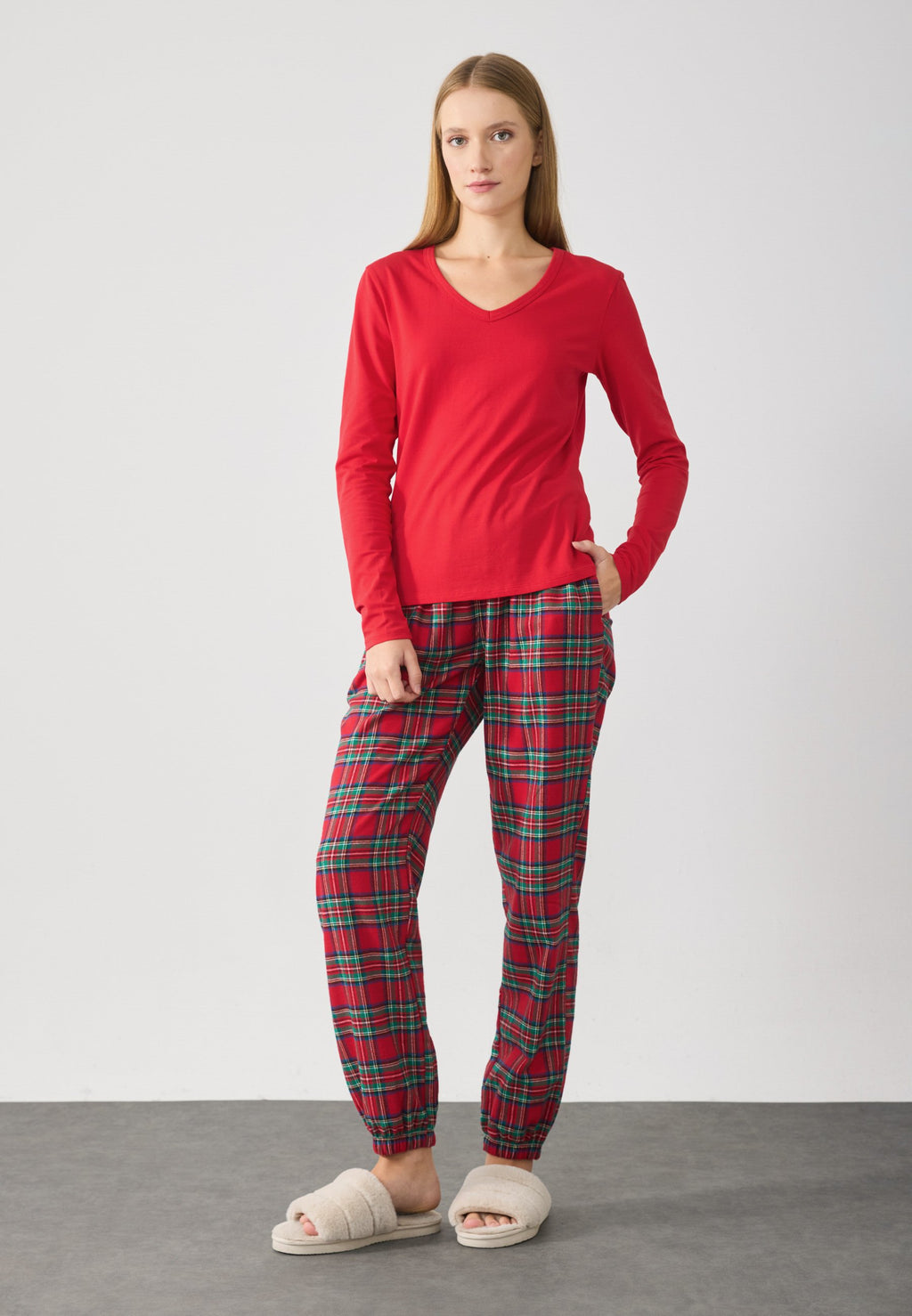 Anna Field SET - JERSEY AND BRUSHED COTTON CHECK