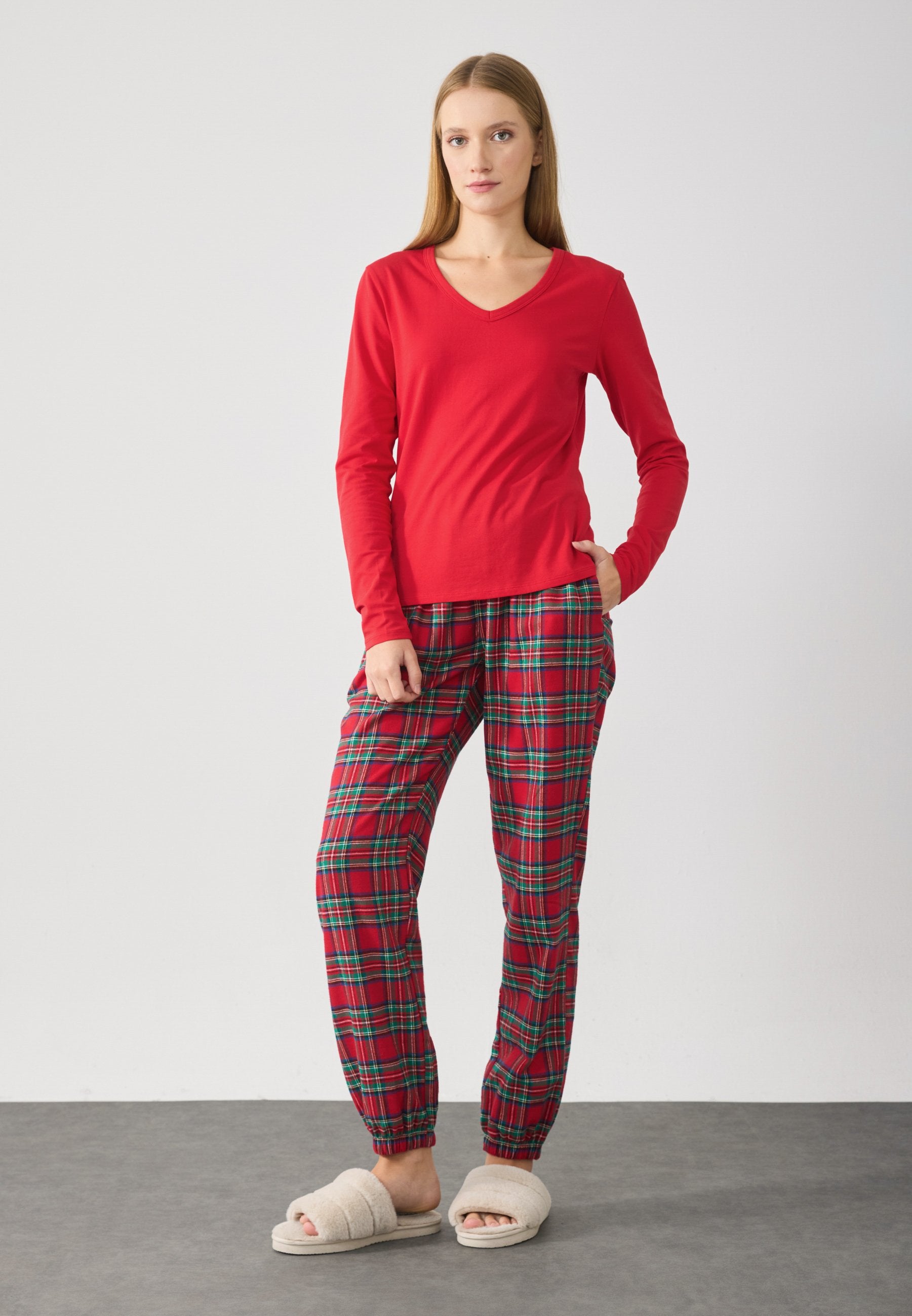 Anna Field SET - JERSEY AND BRUSHED COTTON CHECK